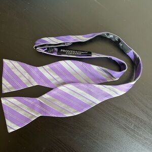 Pronto Uomo Couture Purple and Silver Bow Tie